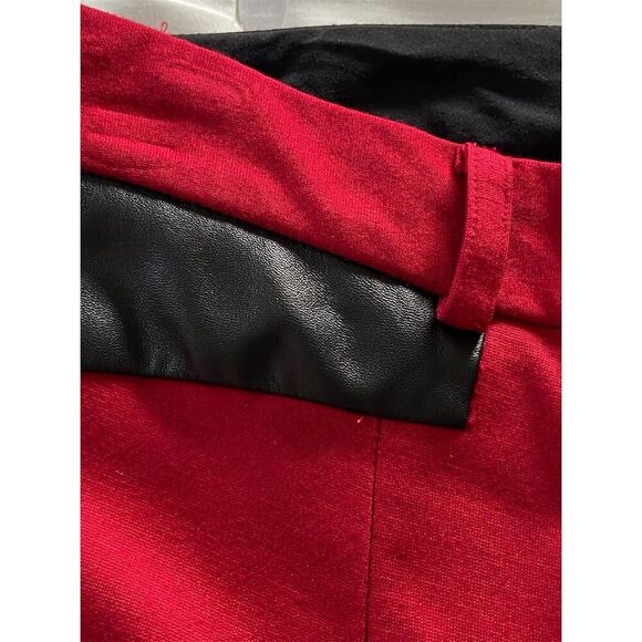 Cynthia Steffe Red Straight Pants with Black Accents Midrise Size 8 - Picture 7 of 13